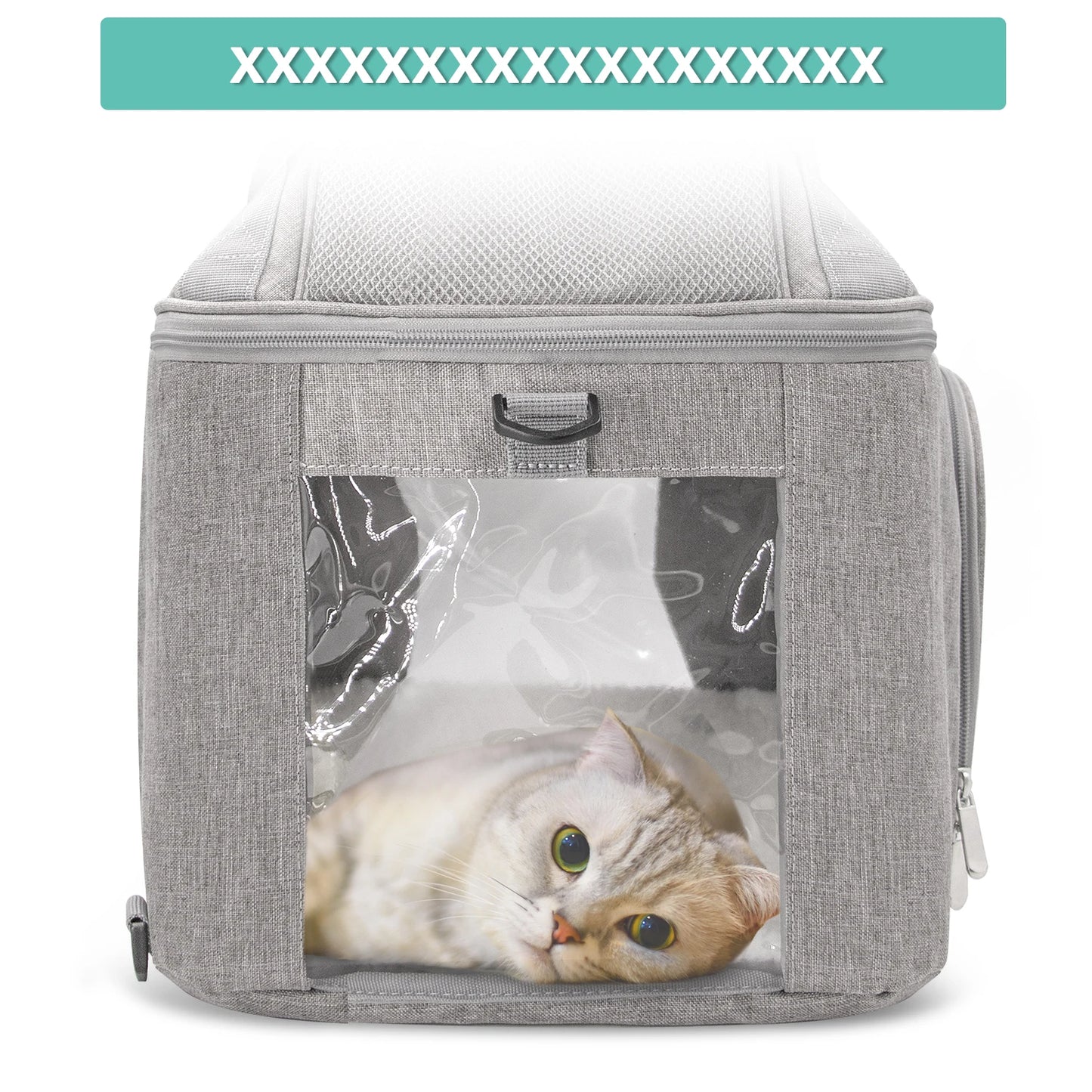 Sac à Dos Transporteur Respirant Chat & Petit Chien – Approuvé Compagnie Aérienne | Voyage & Balade | Gris & Noir