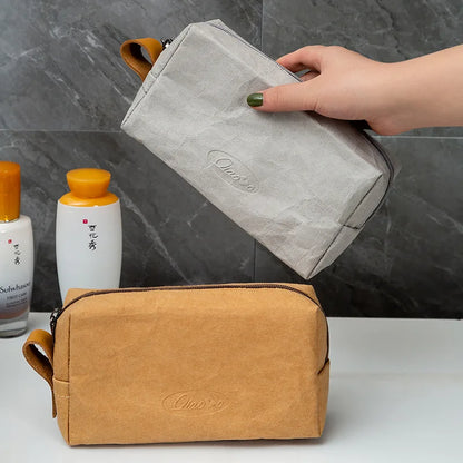 Trousse de maquillage écologique en papier kraft – Imperméable & Doublure douce