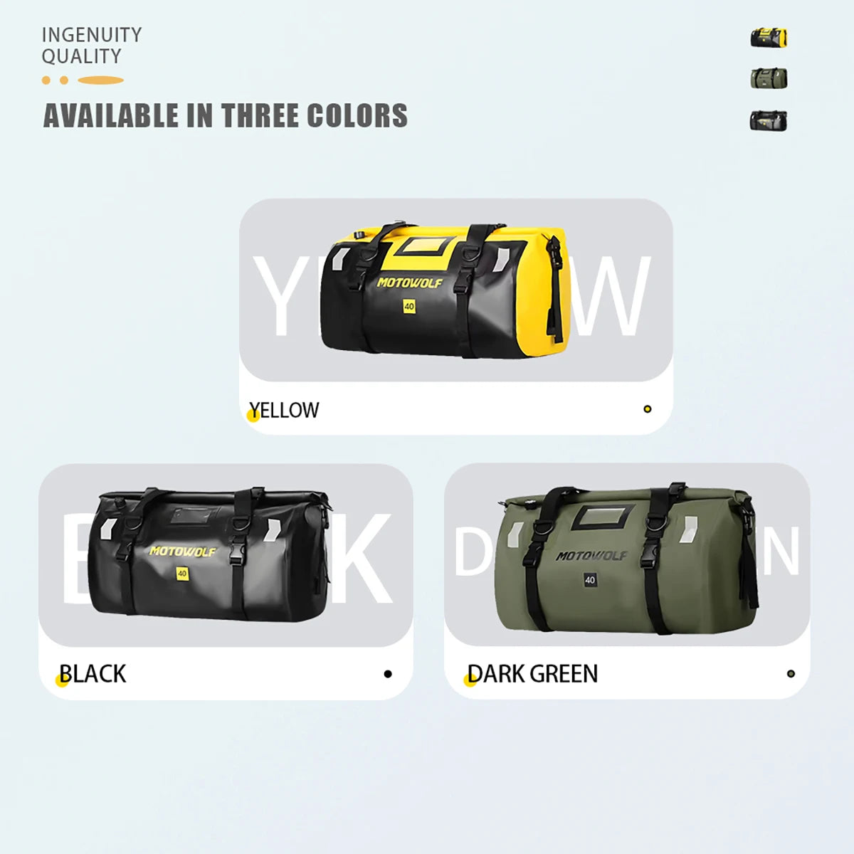 Waterproof Motorcycle Tail Bag - 20L to 100L