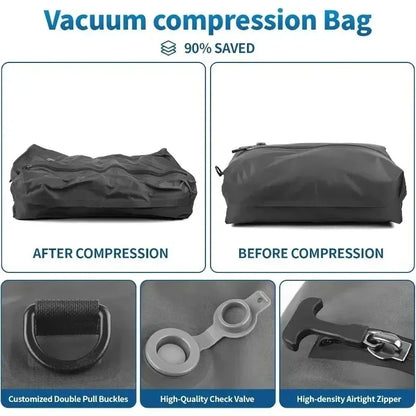 Sac de Compression Sous Vide 17L – Rangement Vêtements & Voyage, Avec ou Sans Pompe
