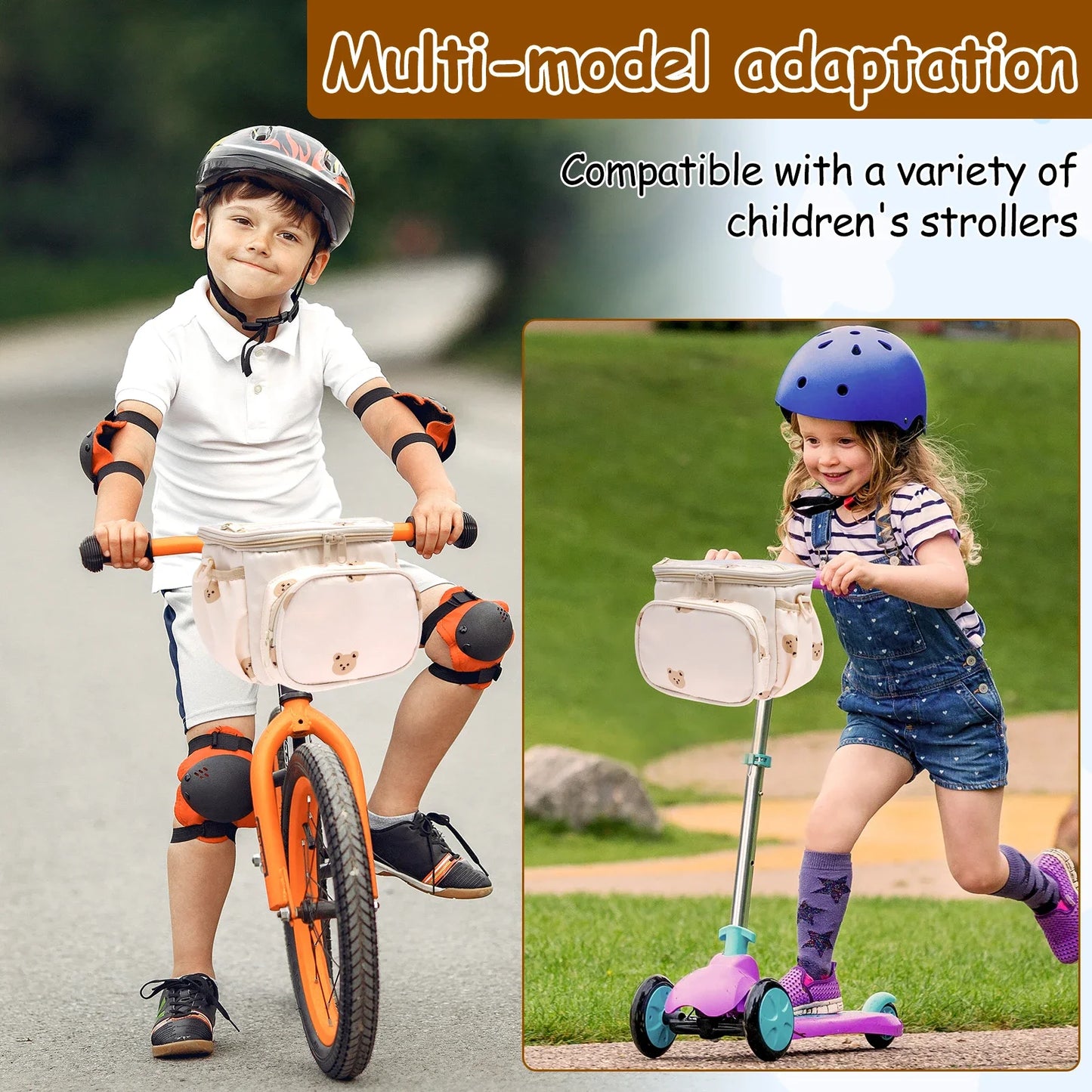 Panier Vélo Enfant – Sac de Guidon Multi-Poches pour Trottinette et Vélo