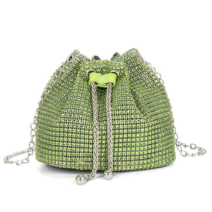 Sac Seau Femme avec Strass Scintillants - Cordon Chic - Bandoulière Polyvalente