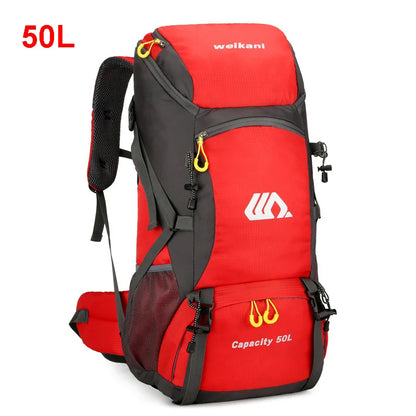 50L Waterproof Travel Backpack – Shoe Compartment & Hydration Bladder Pocket | Hiking, Camping & Mountaineering | Unisex