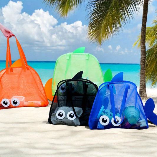 Sac de Plage Filet Famille – Grande Capacité, Jouets, Coquillages et Essentiels Vacances