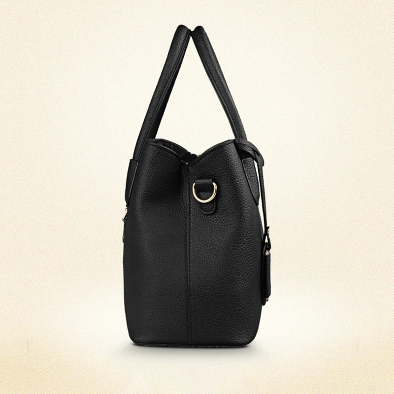 Women's PU Leather Tote Bag - Large, Shoulder & Crossbody