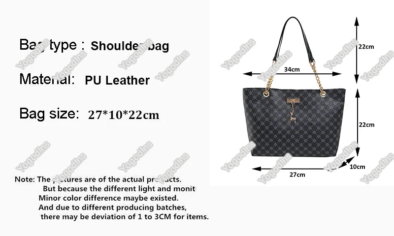 Soft leather tote bag – Large capacity with accessories