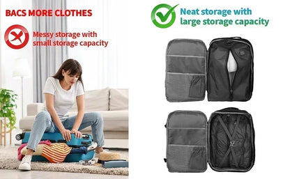 Sac de Compression Sous Vide 17L – Rangement Vêtements & Voyage, Avec ou Sans Pompe
