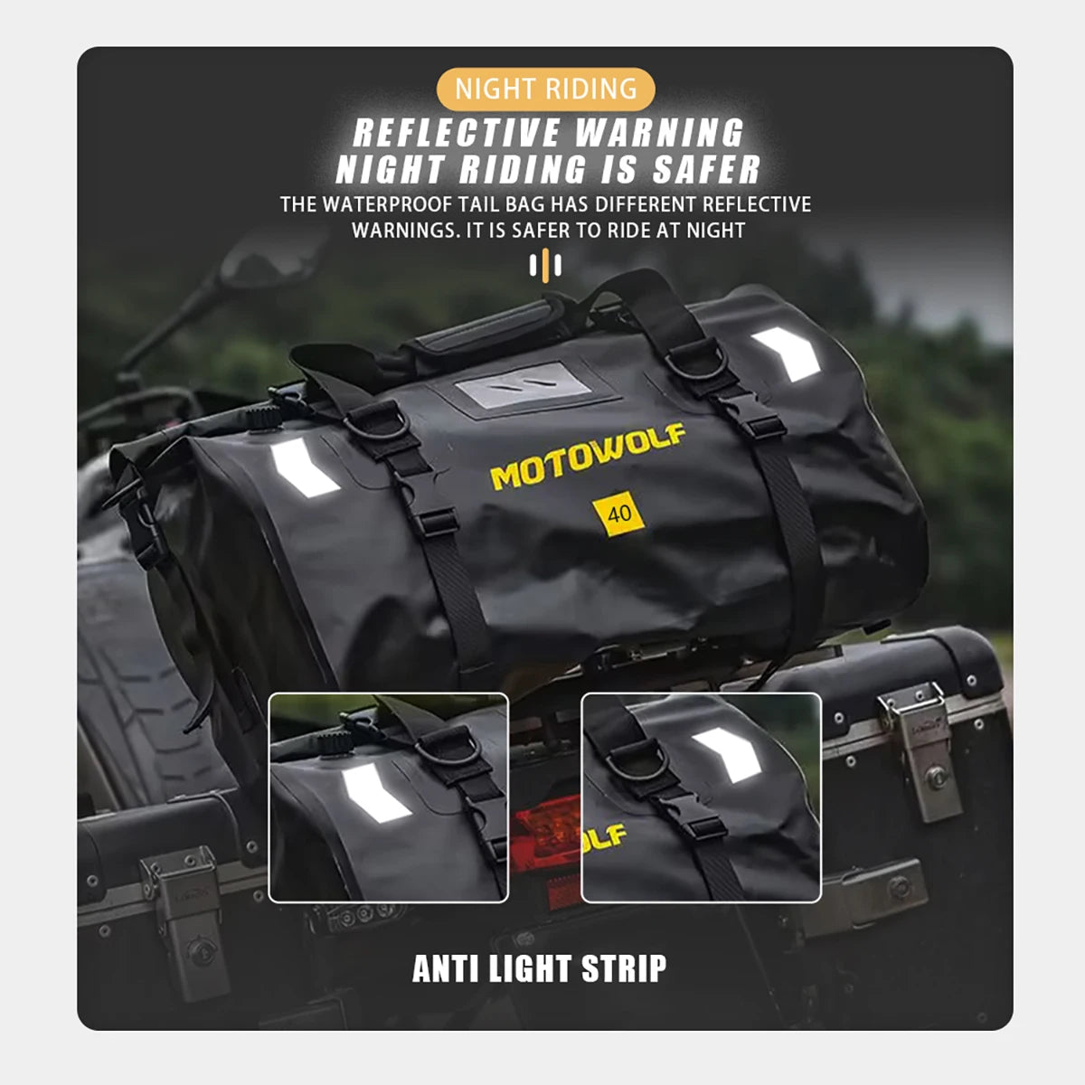 Waterproof Motorcycle Tail Bag - 20L to 100L