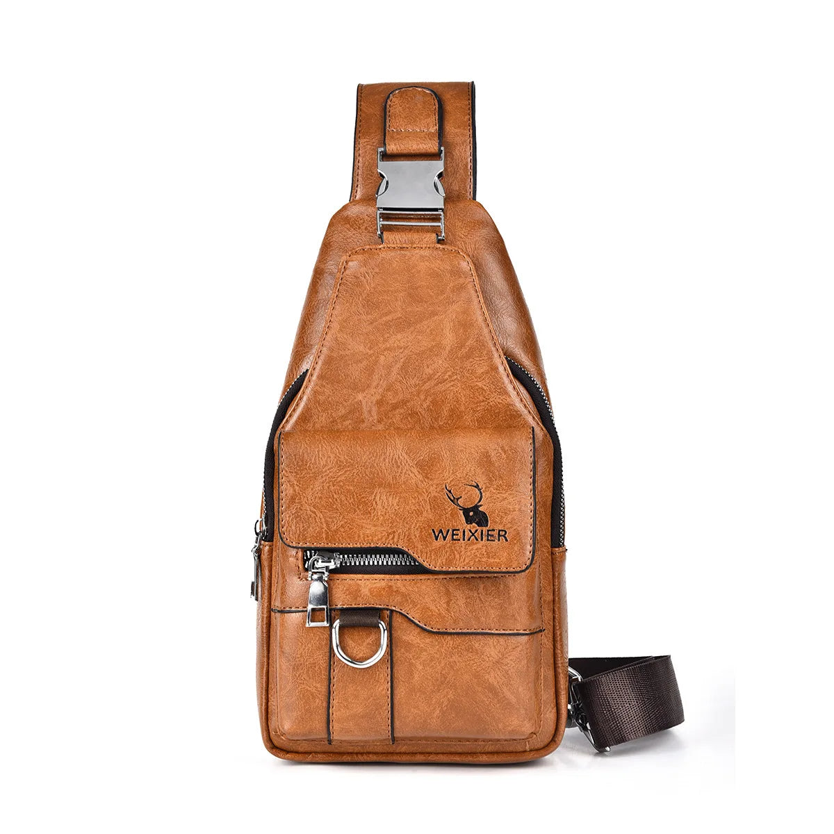 Sac Bandoulière Vintage pour Homme — Semi-Cuir & Grande Capacité