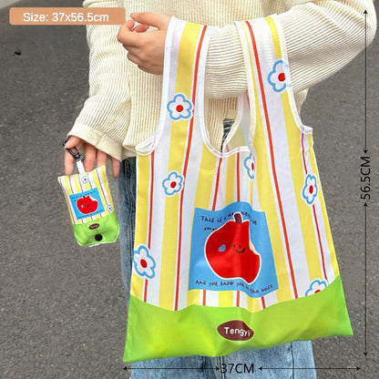 Foldable Eco-Friendly Tote Bag Large Capacity – Reusable & Cute Shopping Bag