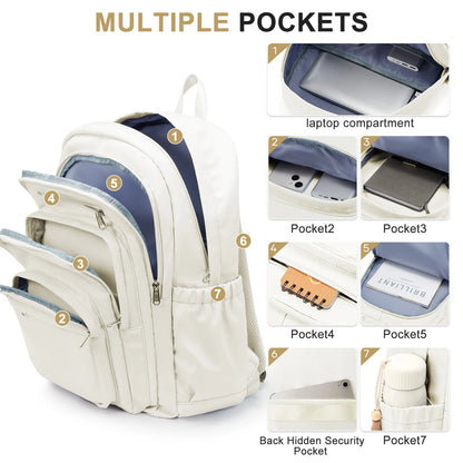 Premium Nylon Teen Backpack – Multi-Pocket, School and Travel, Casual Chic Style