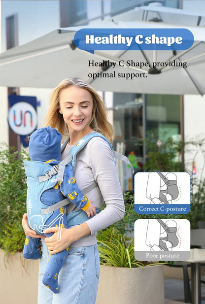 Sangle de Portage Bébé 4-en-1 – Coussin & Sangle Convertible en Siège | Face à Face & Face au Monde | 0–2 Ans