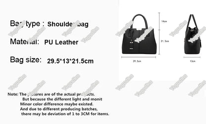 Women's PU Leather Tote Bag - Large, Shoulder & Crossbody