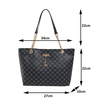 Soft leather tote bag – Large capacity with accessories
