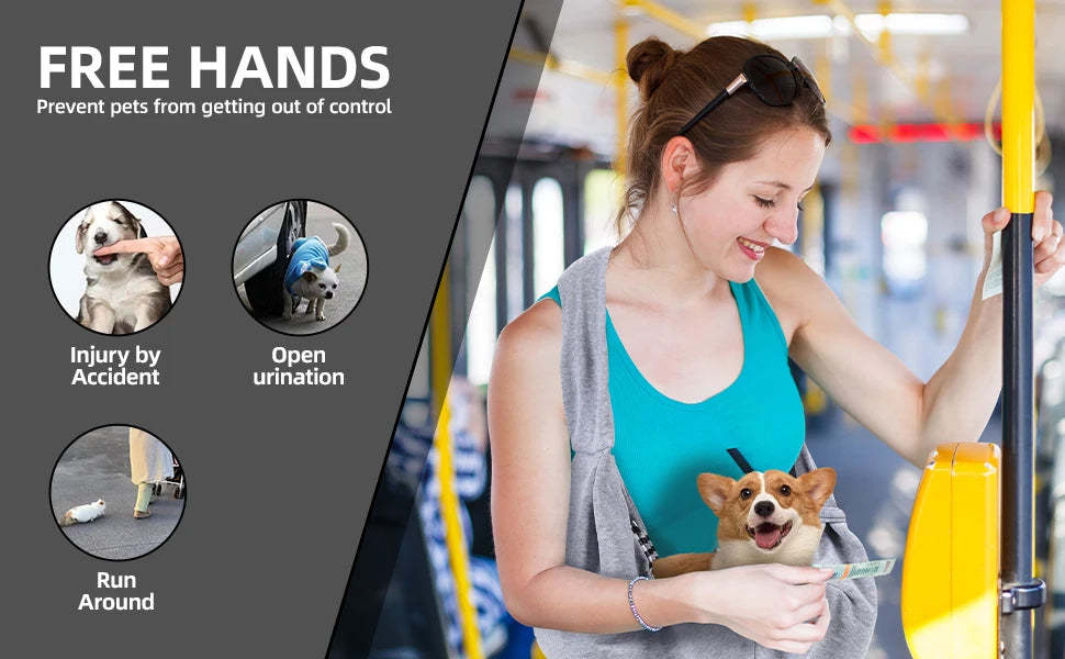 Hands-Free Dog & Cat Carrier Sling – Wearable Sling | Walks, Cycling & Motorcycling | Up to 7.5 kg
