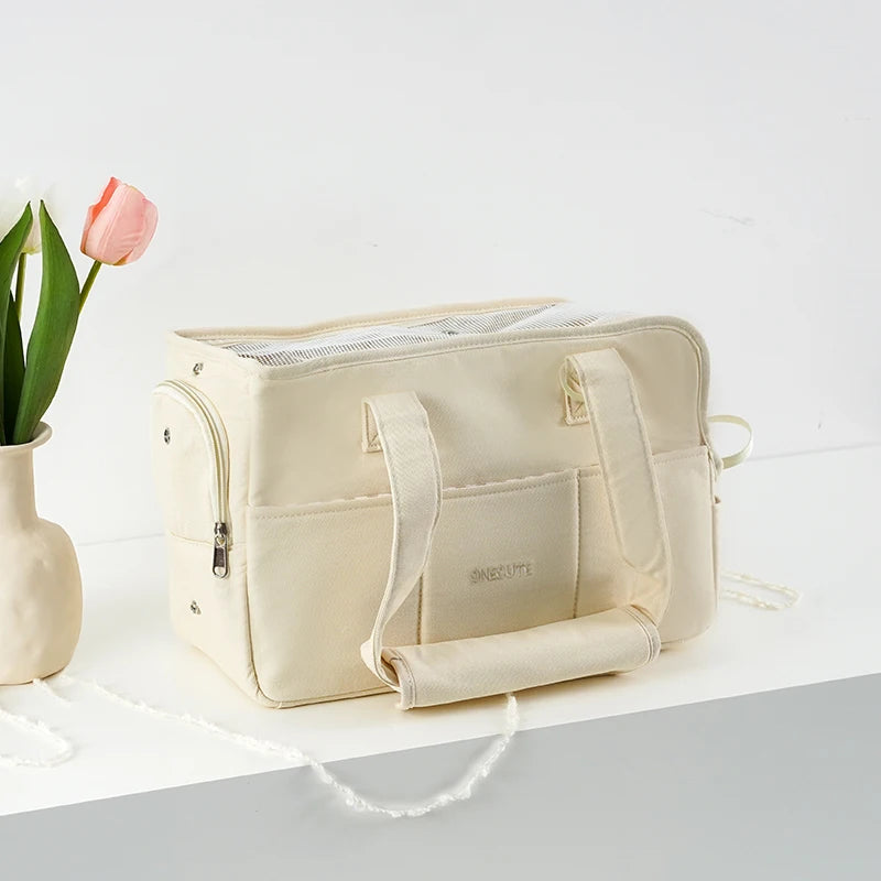 Sac de Transport pour Animaux – Chats & Petits Chiens, Coton Doux, Bandoulière