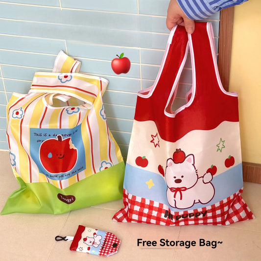 Sac Cabas Éco Pliable Grande Capacité – Sac Courses Réutilisable & Mignon