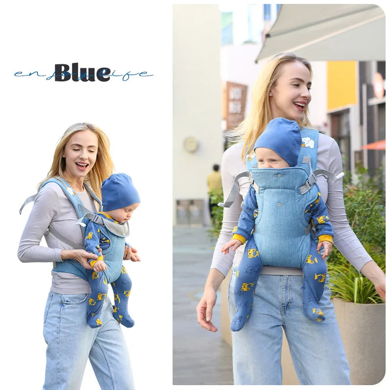 Sangle de Portage Bébé 4-en-1 – Coussin & Sangle Convertible en Siège | Face à Face & Face au Monde | 0–2 Ans
