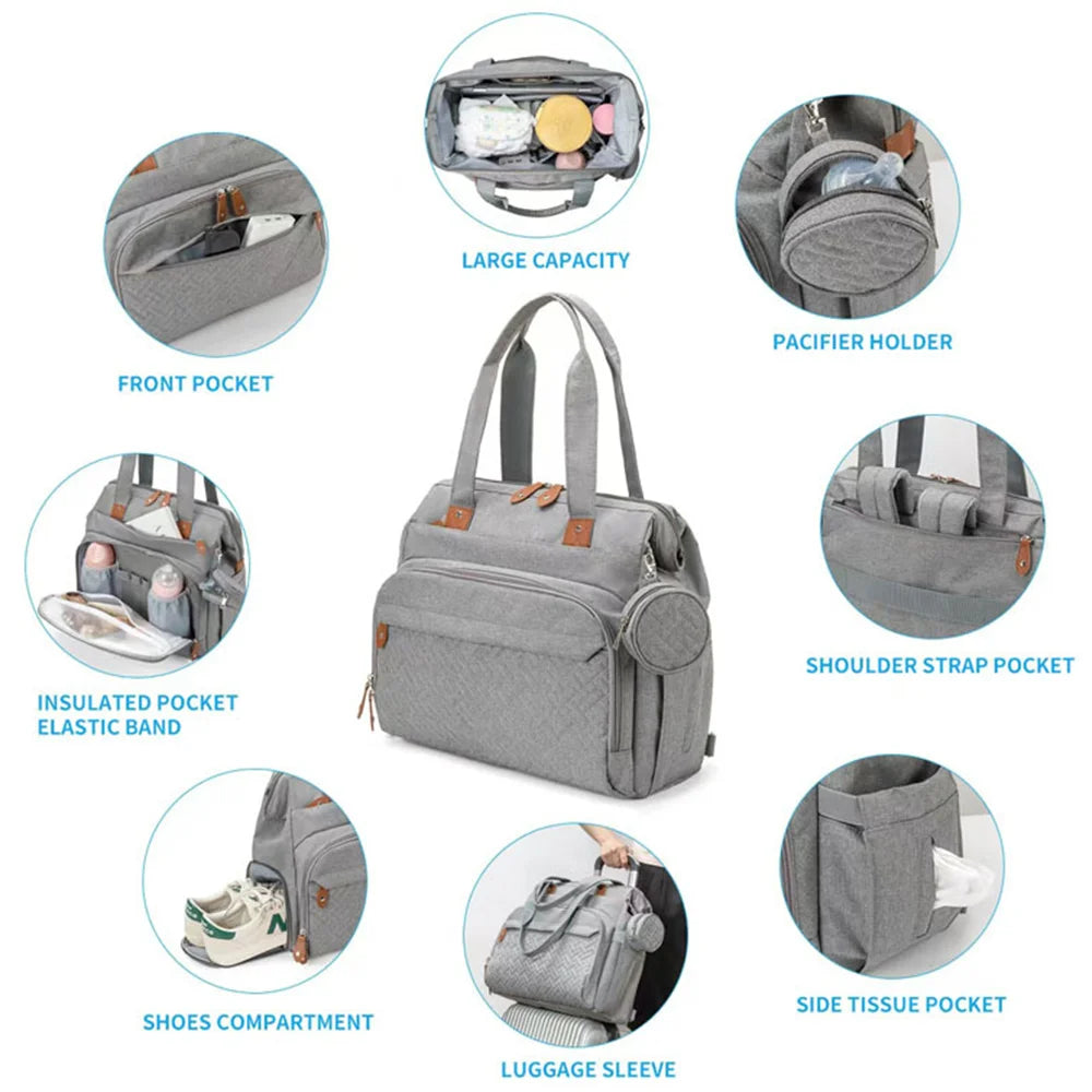 Multifunction Diaper Bag for Mom & Dad – Backpack & Shoulder Bag | Shoe Compartment | Large Capacity