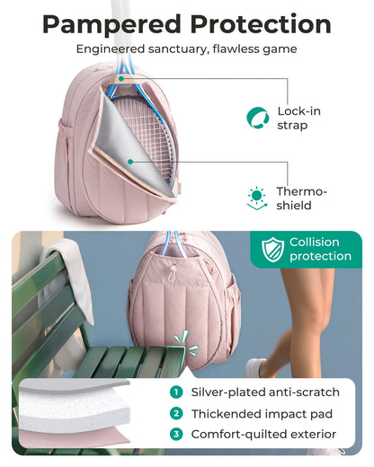 Sac à dos sport femme – Tennis, Gym & Quotidien avec compartiment chaussures