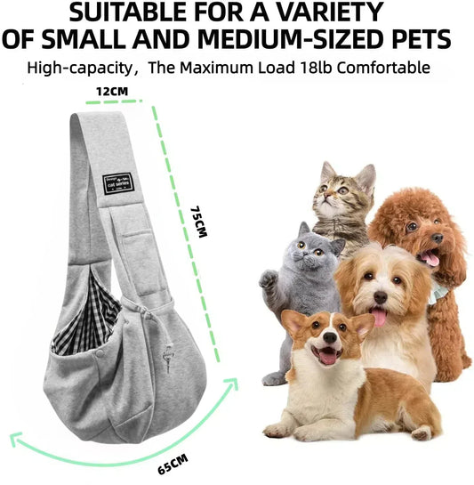 Sling Transporteur Mains Libres Chien & Chat – Écharpe Portée | Balade, Vélo & Moto | Jusqu’à 7,5 kg