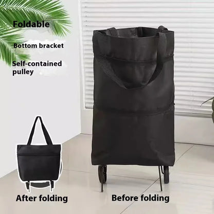 Foldable Eco Shopping Trolley Bag with Wheels – Large Capacity Shopping Cart