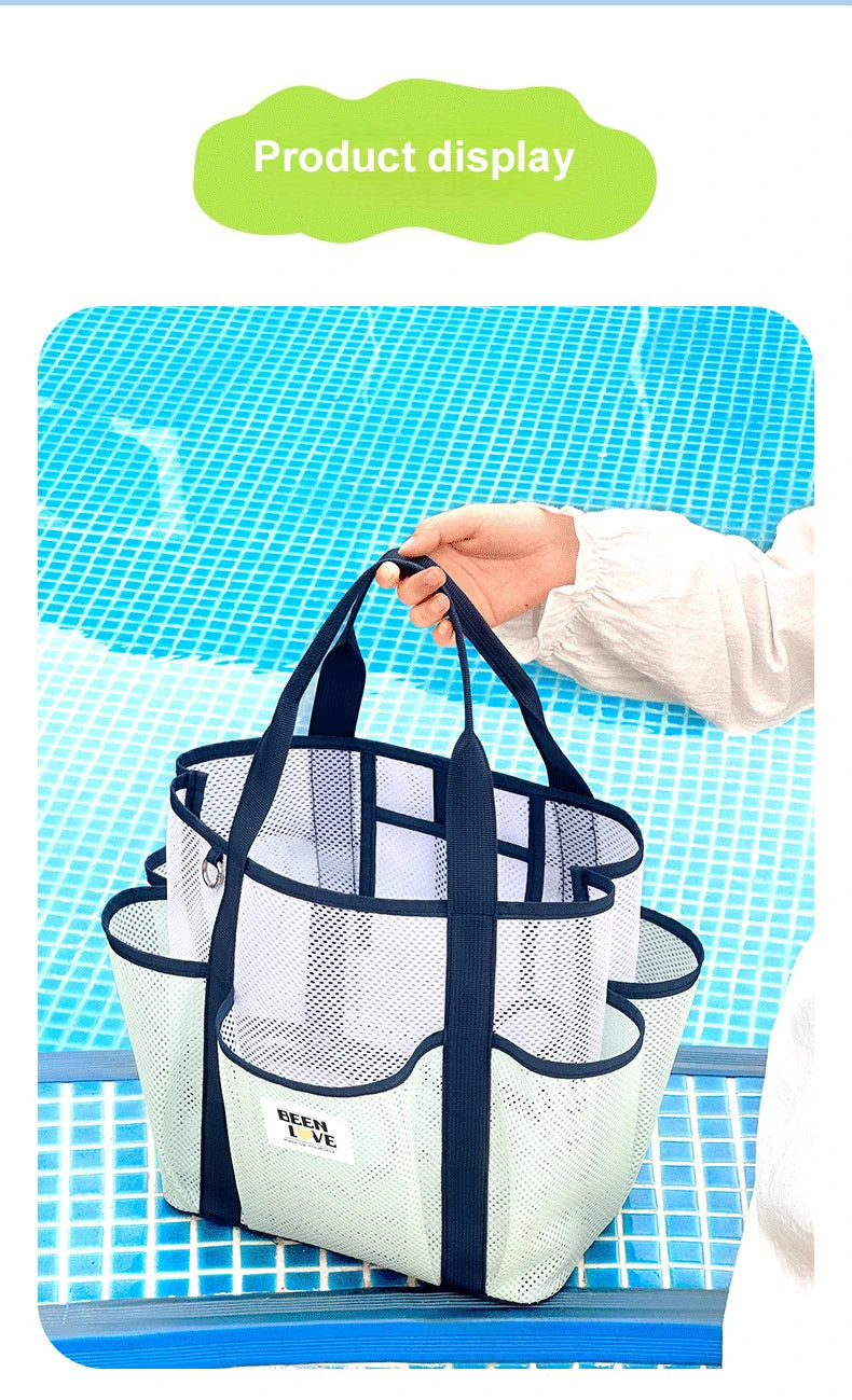 Sac de Plage et Gym en Maille – Grande Capacité, Portable, Idéal Piscine et Voyage