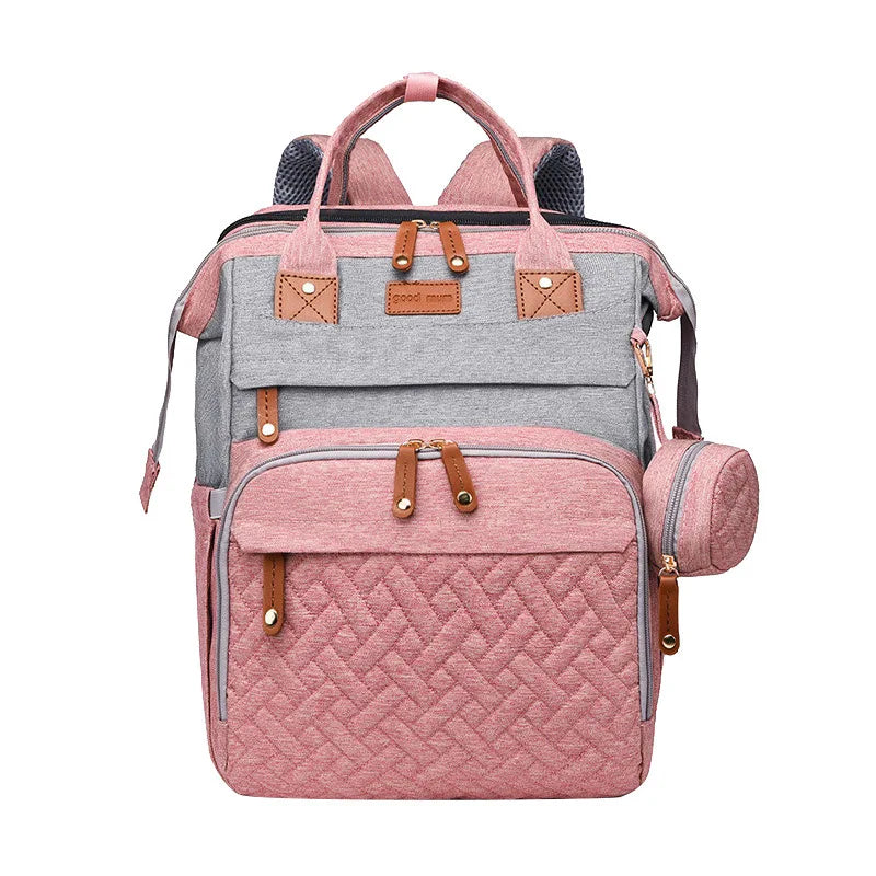 Sac à Dos Maternité 2-en-1 avec Lit de Bébé Intégré - Grande Capacité