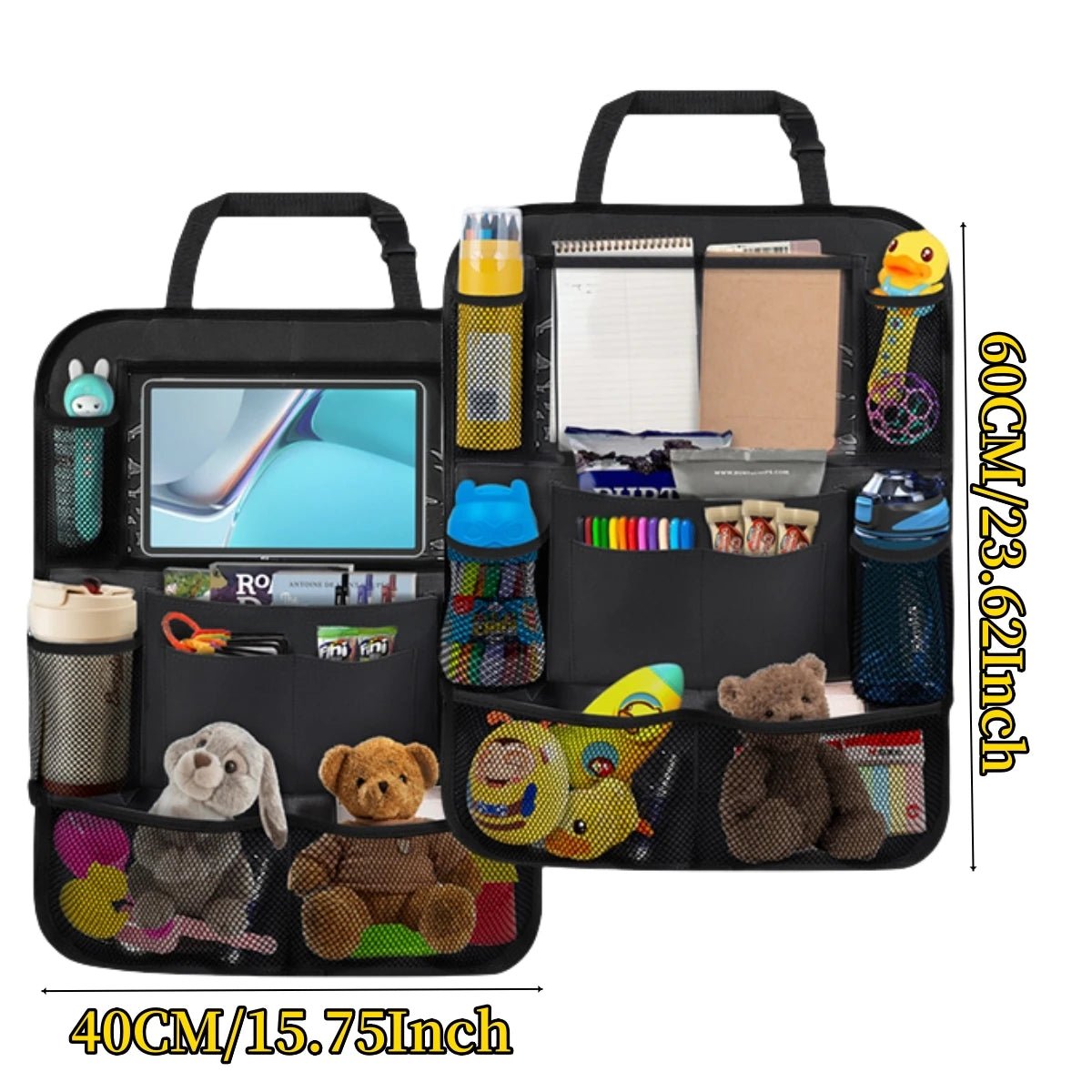 Organisateur de Siège de Voiture – 10 Poches avec Support Tablette Tactile pour Enfants