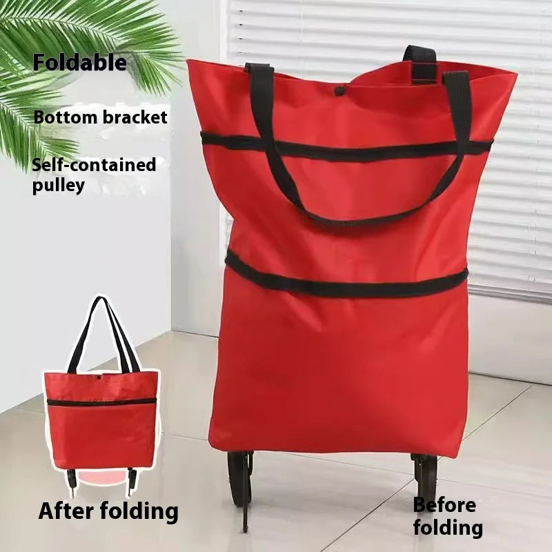 Foldable Eco Shopping Trolley Bag with Wheels – Large Capacity Shopping Cart