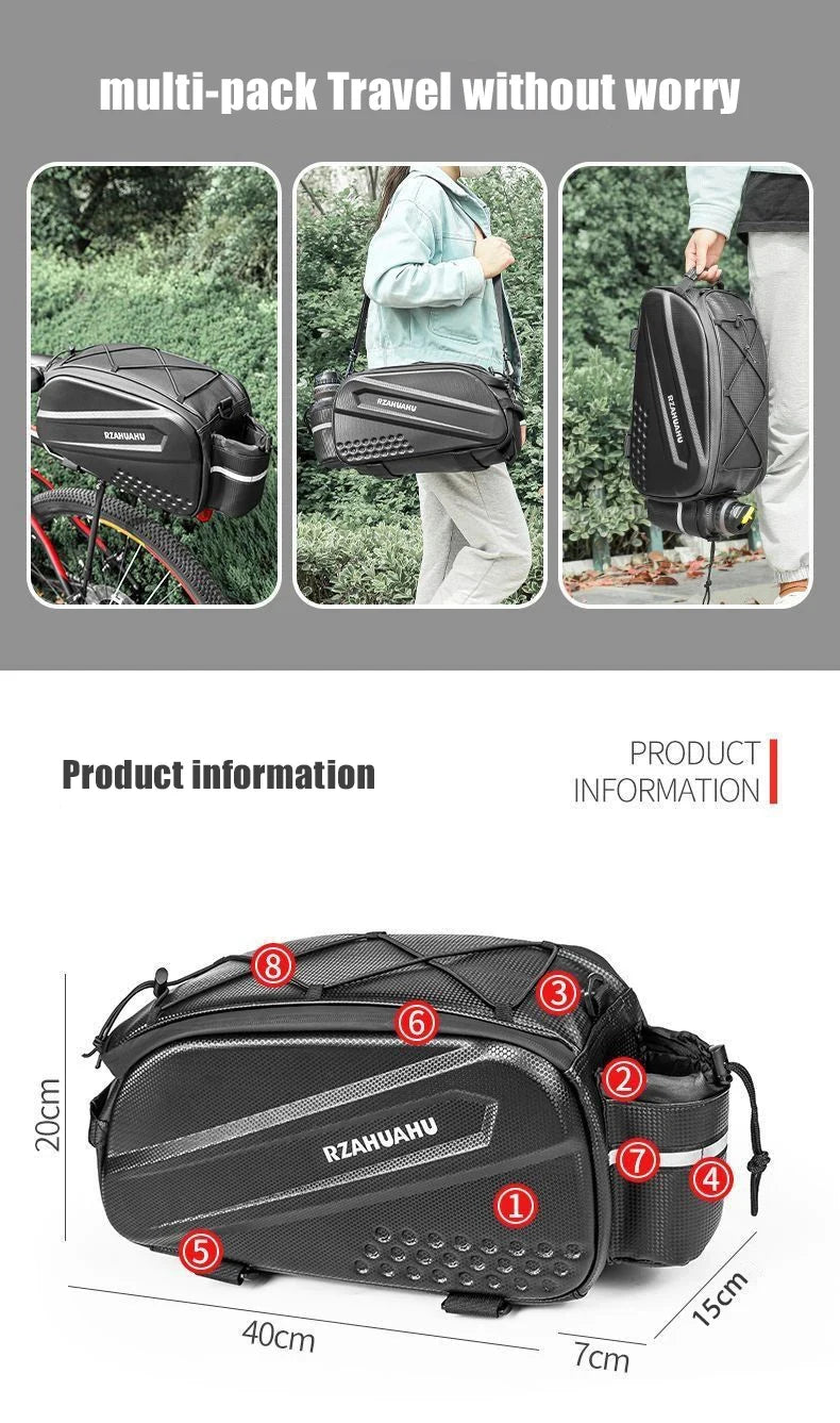 Rear Bike Pannier - Large Capacity, Foldable & Waterproof