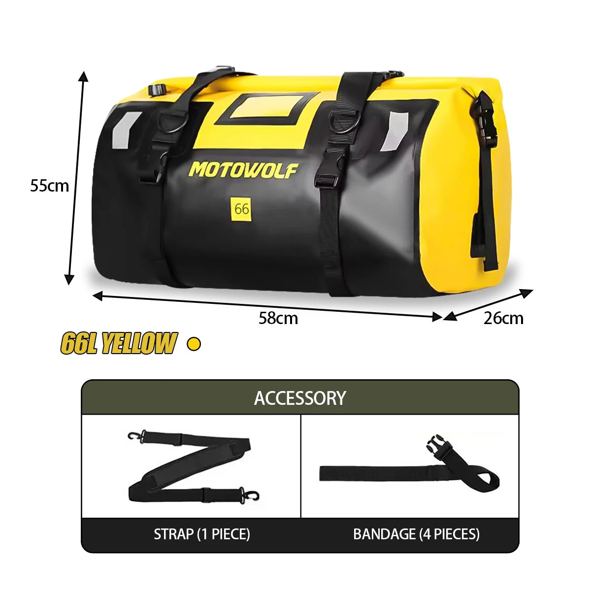 Waterproof Motorcycle Tail Bag - 20L to 100L
