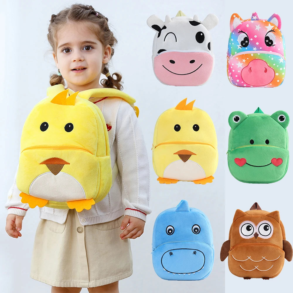 Sac à Dos Enfant Animaux – Canard, Vache, Grenouille – Grande Capacité, École et Voyage