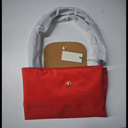 Foldable Embroidered Nylon Hobo Bag – Women's Shoulder Bag, Lightweight & Chic