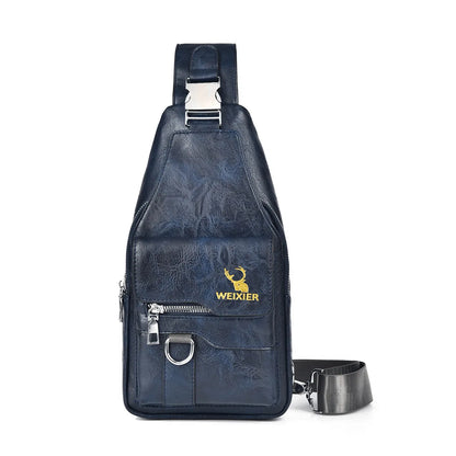 Sac Bandoulière Vintage pour Homme — Semi-Cuir & Grande Capacité