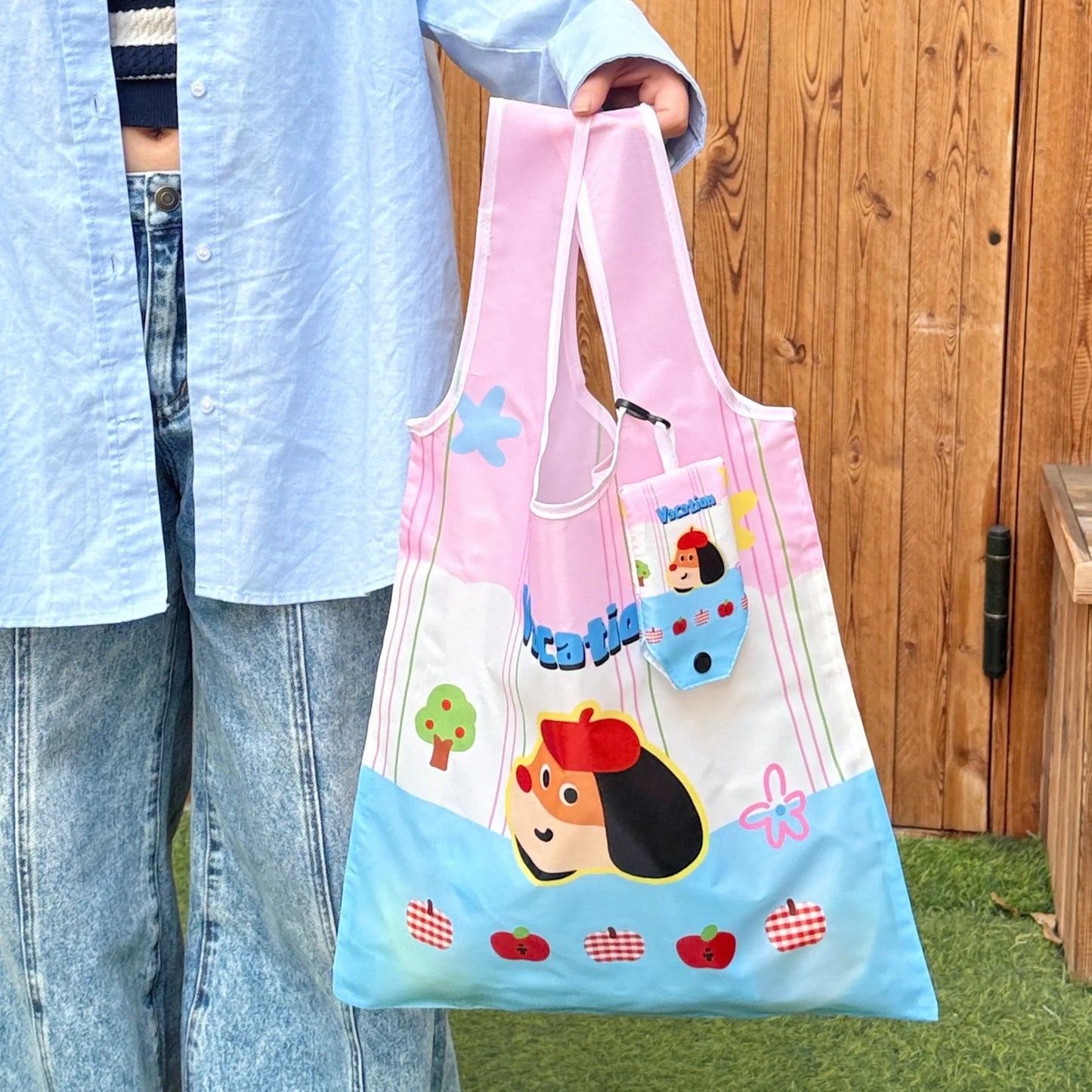 Foldable Eco-Friendly Tote Bag Large Capacity – Reusable & Cute Shopping Bag
