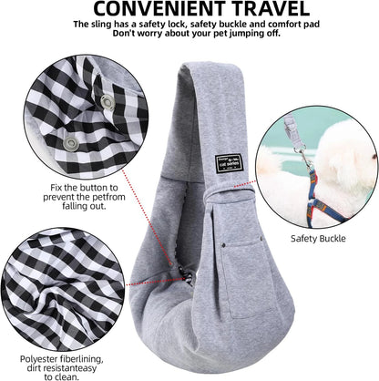Hands-Free Dog & Cat Carrier Sling – Wearable Sling | Walks, Cycling & Motorcycling | Up to 7.5 kg
