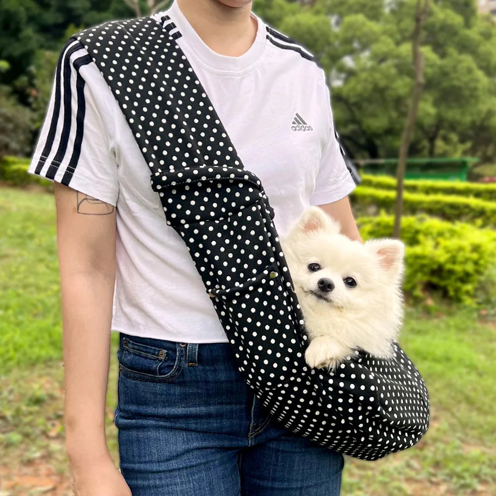 Sling Transporteur Bandoulière en Toile Chien & Chat – Mains Libres | Jusqu’à 7,5 kg | Chihuahua, Caniche & Teddy
