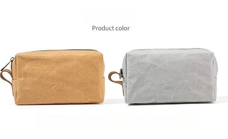 Trousse de maquillage écologique en papier kraft – Imperméable & Doublure douce