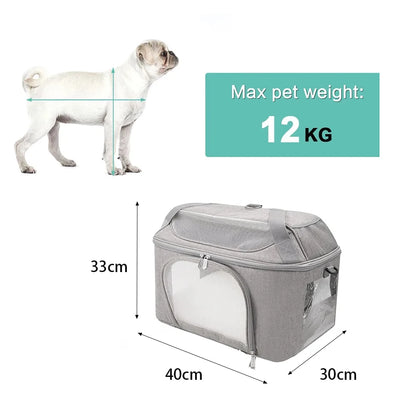Sac à Dos Transporteur Respirant Chat & Petit Chien – Approuvé Compagnie Aérienne | Voyage & Balade | Gris & Noir