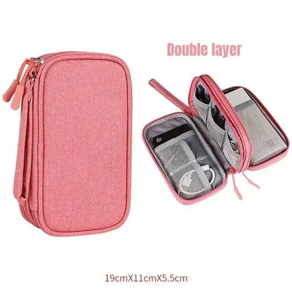 Pochette Organisateur de Câbles – Double ou Simple Couche, Imperméable & Compacte