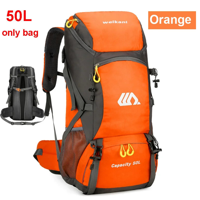 50L Waterproof Travel Backpack – Shoe Compartment & Hydration Bladder Pocket | Hiking, Camping & Mountaineering | Unisex