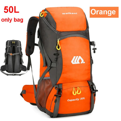 50L Waterproof Travel Backpack – Shoe Compartment & Hydration Bladder Pocket | Hiking, Camping & Mountaineering | Unisex