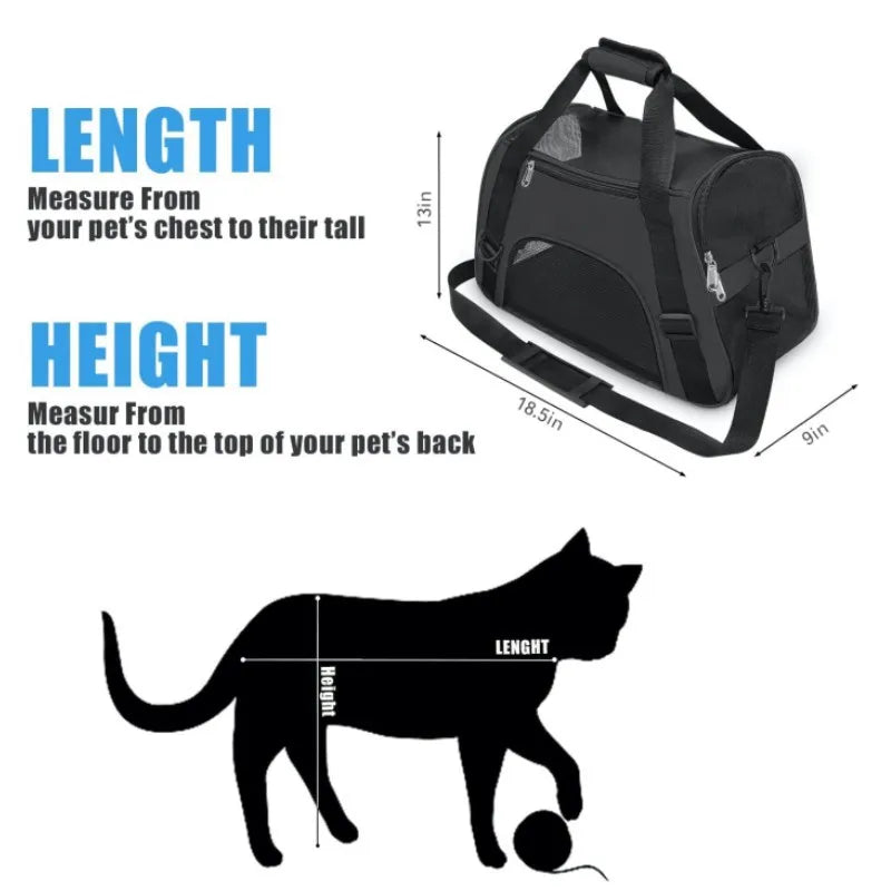 Breathable Mesh Cat & Dog Carrier – Foldable | Sizes S, M & L | Travel & Outdoor