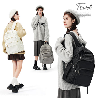 Premium Nylon Teen Backpack – Multi-Pocket, School and Travel, Casual Chic Style