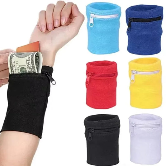 Bracelet Sport avec Pochette Zippée – Rangement Clés & Carte pour Course et Basketball