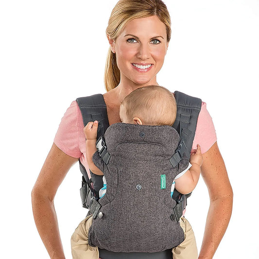 Sangle de Portage Bébé 4-en-1 – Coussin & Sangle Convertible en Siège | Face à Face & Face au Monde | 0–2 Ans