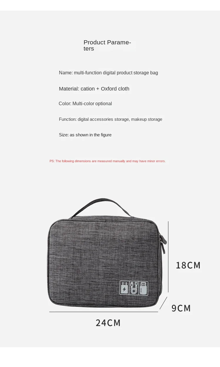 Cable Organizer Pouch – Waterproof, Portable & Multifunctional for Travel