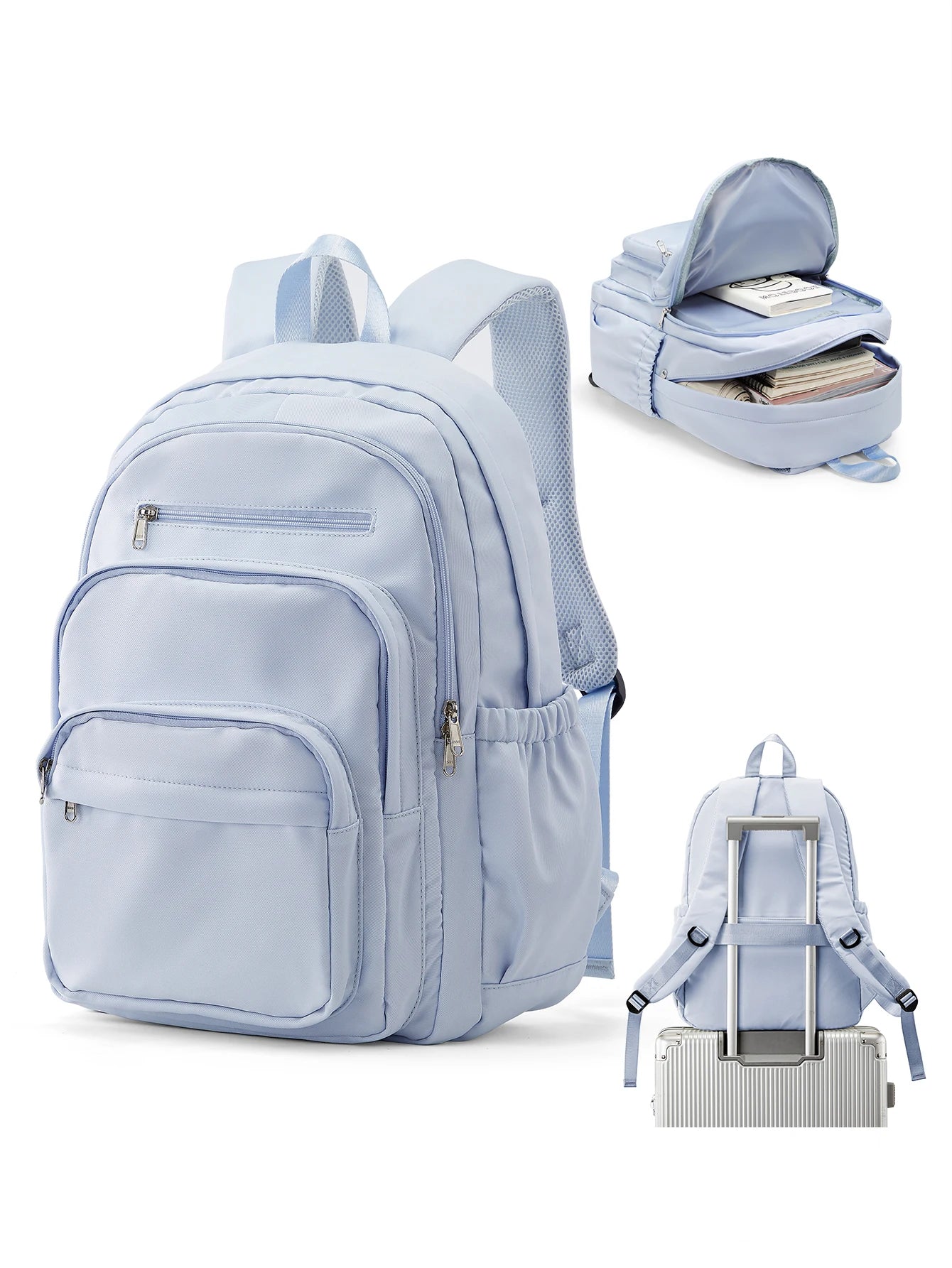Premium Nylon Teen Backpack – Multi-Pocket, School and Travel, Casual Chic Style