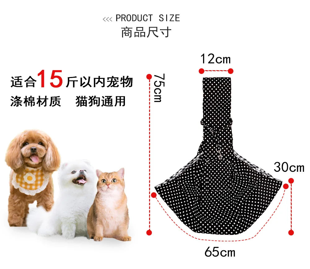 Sling Transporteur Bandoulière en Toile Chien & Chat – Mains Libres | Jusqu’à 7,5 kg | Chihuahua, Caniche & Teddy